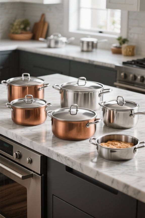 stylish stainless steel casseroles