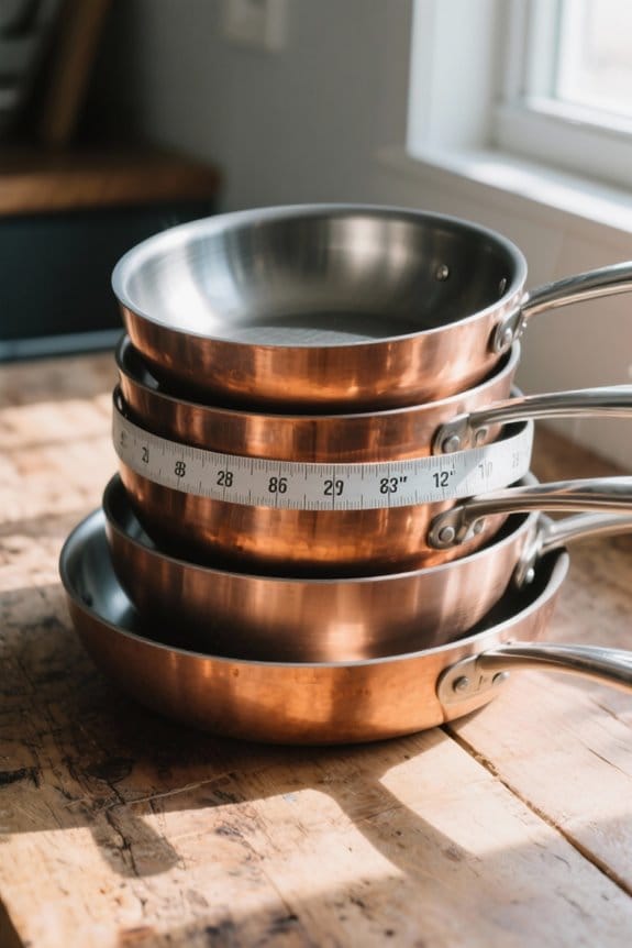 accurate frying pan sizing