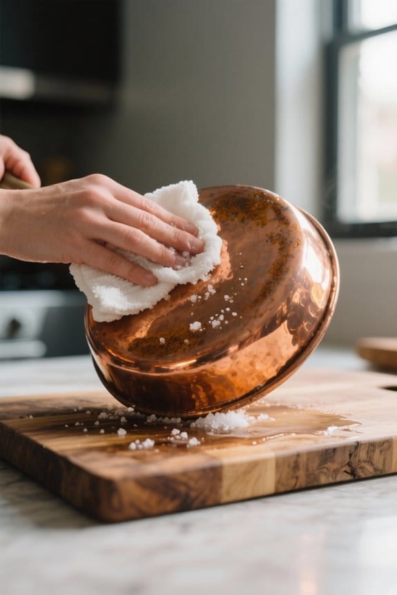 clean copper with vinegar