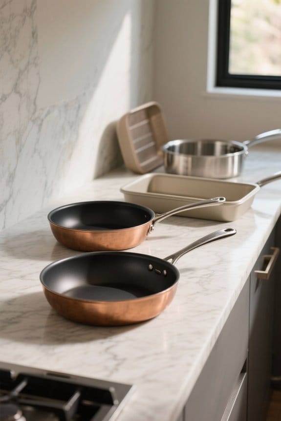 dark pans absorb heat