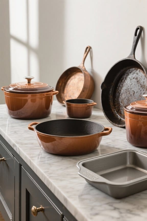 enameled vs bare cast iron