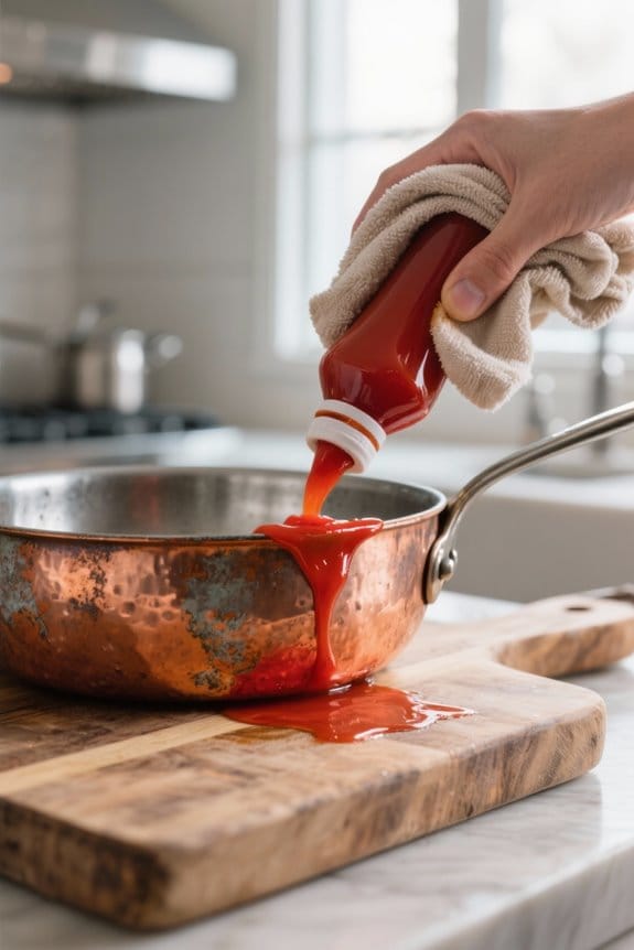 ketchup cleans tarnished copper
