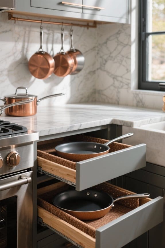 organize kitchen protect cookware