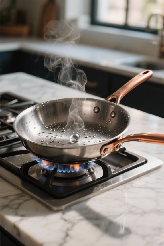preheat pan for even cooking