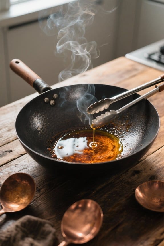 reseasoning carbon steel wok
