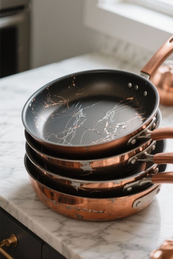 risks of stacking non stick cookware