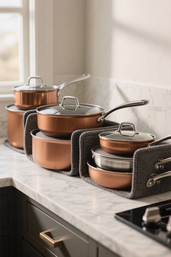 safely store nonstick cookware