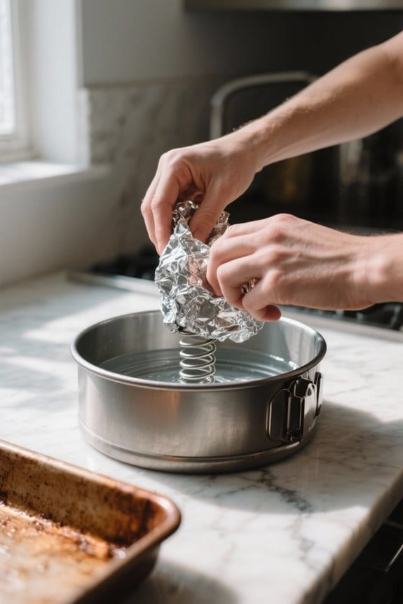 water bath cheesecake preparation
