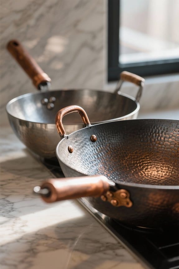 wok material influences cooking performance